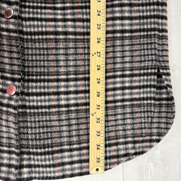 Rails Jaro Long Coat Womens Medium Onyx Taupe Plaid Wool Blend Oversized $425 - Picture 15 of 16